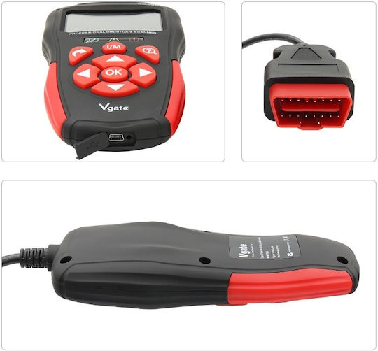 Techstar Vgate Vr800 Professional Car Diagnostic Multibrand OBD2 OBD+CAN Color Display Detailed Codes