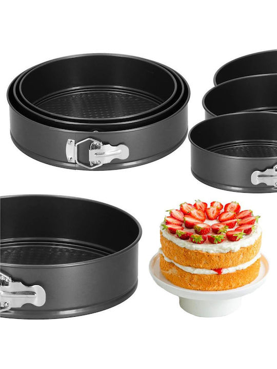 Formă de Patiserie pentru Chec Rotund cu Bază Detașabilă 3buc