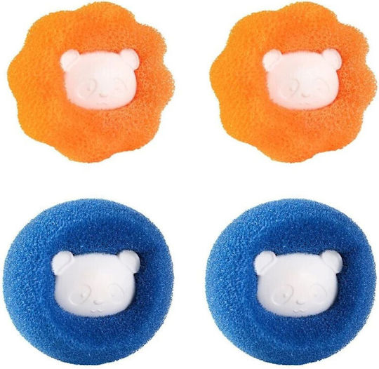 Set 4 Washing Machine Balls Pet Hair Removal Blue Orange Set 4 Washing Machine Balls Pet Hair Removal Blue Orange