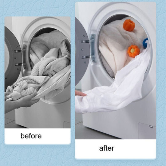 Set 4 Washing Machine Balls Pet Hair Removal Blue Orange