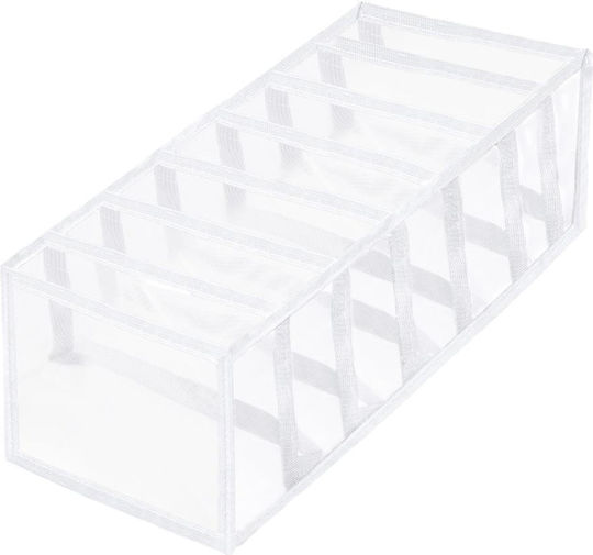 Husă Din Plastic Pentru Depozitare Șosete / Lenjerie Intimă Albă 3 Bucăți