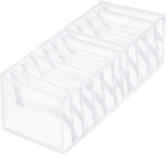 Husă Din Plastic Pentru Depozitare Șosete / Lenjerie Intimă Albă 3 Bucăți