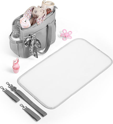Babyono Baby Changing Bag Shoulder/Handbag Carmen Gray 30x26x16cm
