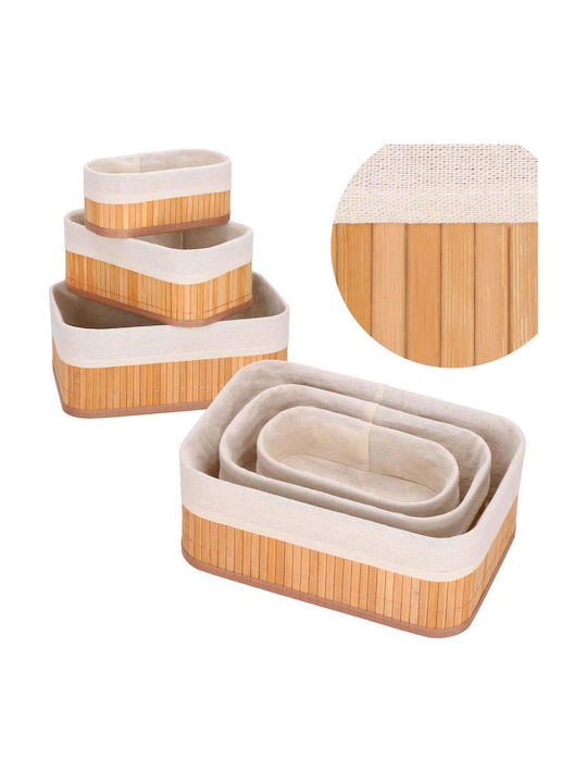Aufbewahrungskorb Bamboo Braun 3Stück