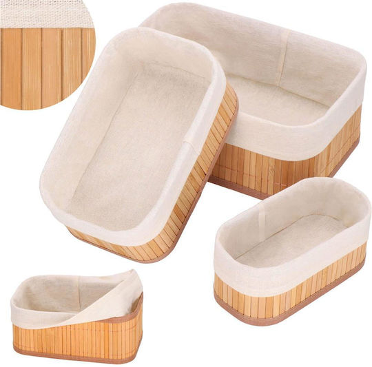 Aufbewahrungskorb Bamboo Braun 3Stück