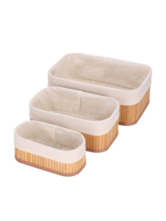 Aufbewahrungskorb Bamboo Braun 3Stück