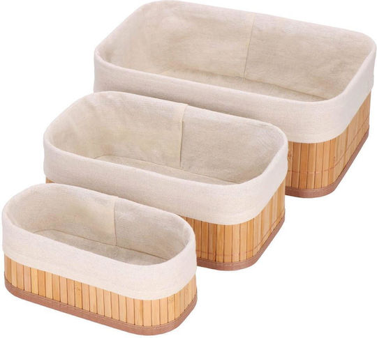 Aufbewahrungskorb Bamboo Braun 3Stück