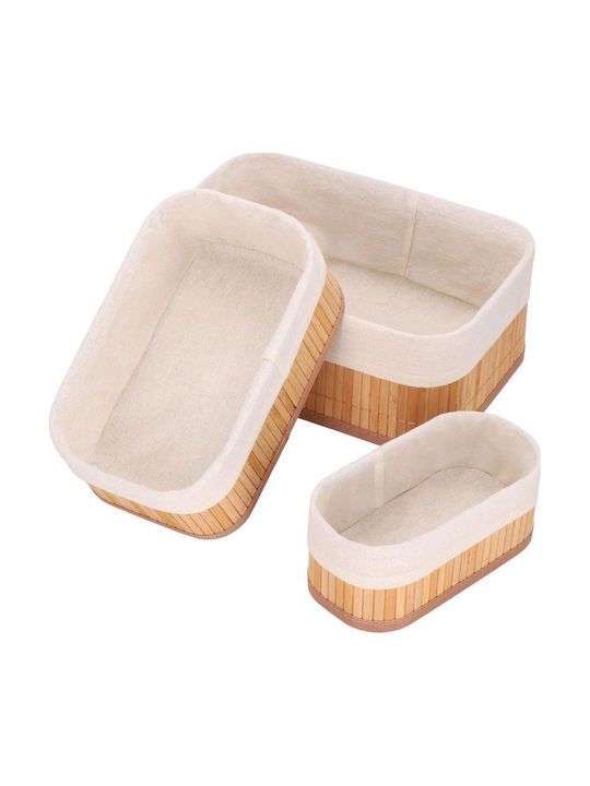 Aufbewahrungskorb Bamboo Braun 3Stück