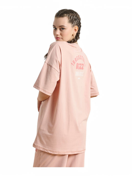 Γυναικείο Αθλητικό Oversized T-shirt Ροζ