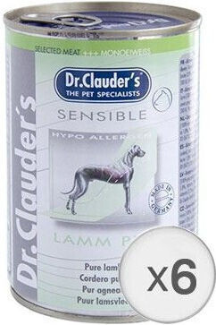 Dr.Clauders Nassfutter Hunde mit Fleisch und Lamm 6x400gr