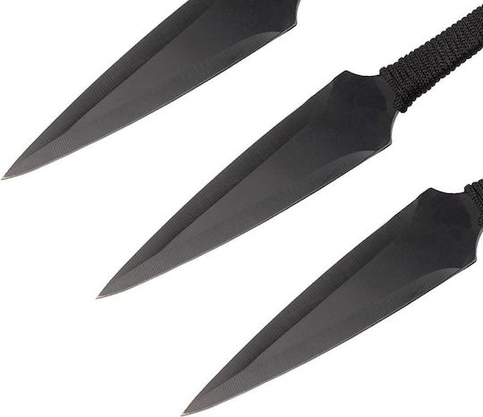 Cuțit de Aruncat Negru în Toc Set 3buc