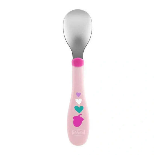 Chicco Baby Set with Fork Metal Cutlery made of Metal for 18+ months Pink 2pcs