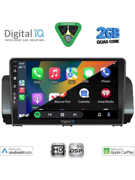 Digital IQ Car Audio System for Dacia Logan / Sandero / Jogger 2020 (Bluetooth/USB/WiFi/GPS/Apple-Carplay/Android-Auto) with Touch Screen 9"
