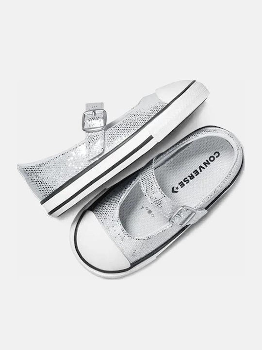 Kids Ballerinas Dainty Mary Jane with Adjustable Metal Clasp Gray