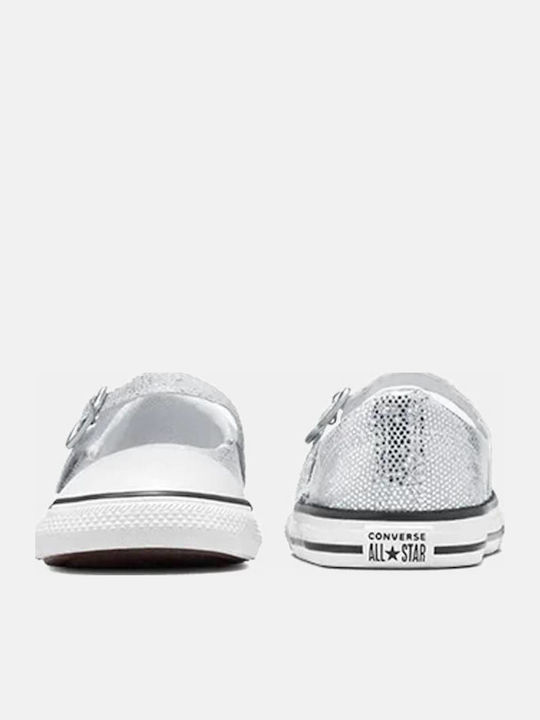 Kids Ballerinas Dainty Mary Jane with Adjustable Metal Clasp Gray