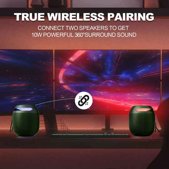 J-Brauv Pro Ηχείο Bluetooth 16W με Διάρκεια Μπαταρίας έως 15 ώρες Πράσινο