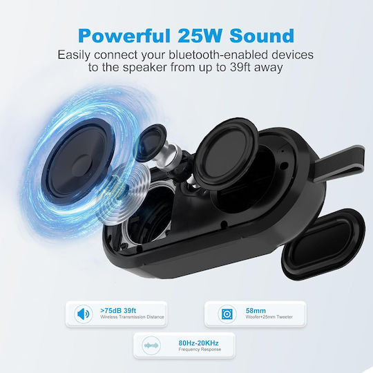 J-Brauv Flex Waterproof Bluetooth Speaker 40W Black