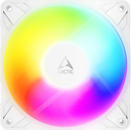 Arctic P12 Pro Reverse Blade Case Fan 120mm (3000rpm / 73cfm) with ARGB Lighting and 4-Pin PWM Connection White