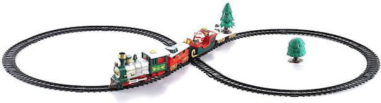 Christmas Train with Music 1 Locomotive 1 Wagon 1 Sleigh Santa Claus 1 Flatbed Wagon 2 Trees 1 Snowman Total Length 260 Cm 22 Pieces Boys Girls Bebelogic