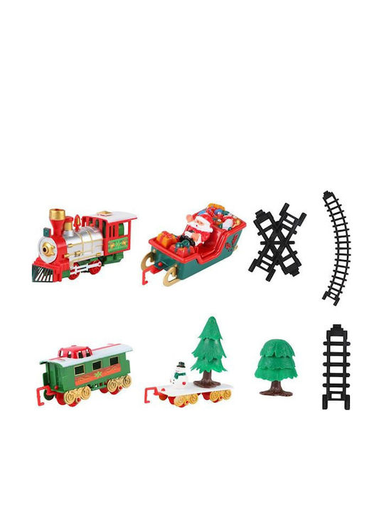 Trenuleț De Crăciun Cu Muzică 1 X Locomotivă 1 X Vagon 1 X Sanie Moș Crăciun 1 X Platformă 2 X Brazi 1 X Om De Zăpadă Lungime Totală 260 Cm 22 Bucăți Băieți Fete Bebelogic