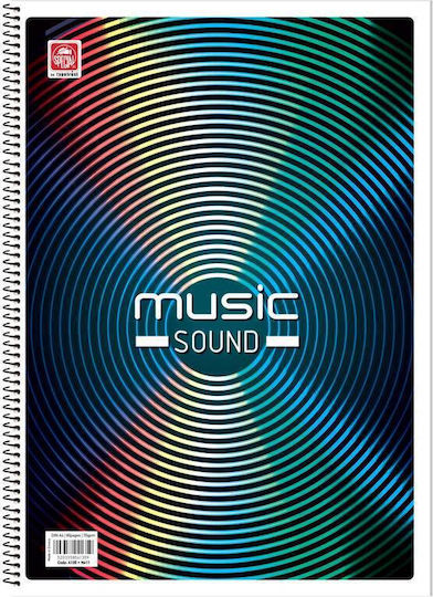 Typotrust Spiral Notebook Music A4 40 Sheets 1pcs