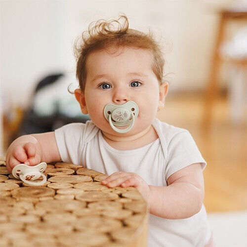 Babyono Day Night Silicone Pacifiers Night for 6-18 Months 2 Pieces