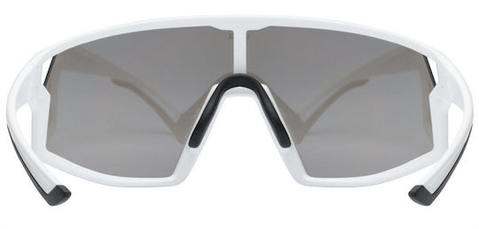 Uvex Cycling Glasses with White Frame and Multicolour Lenses