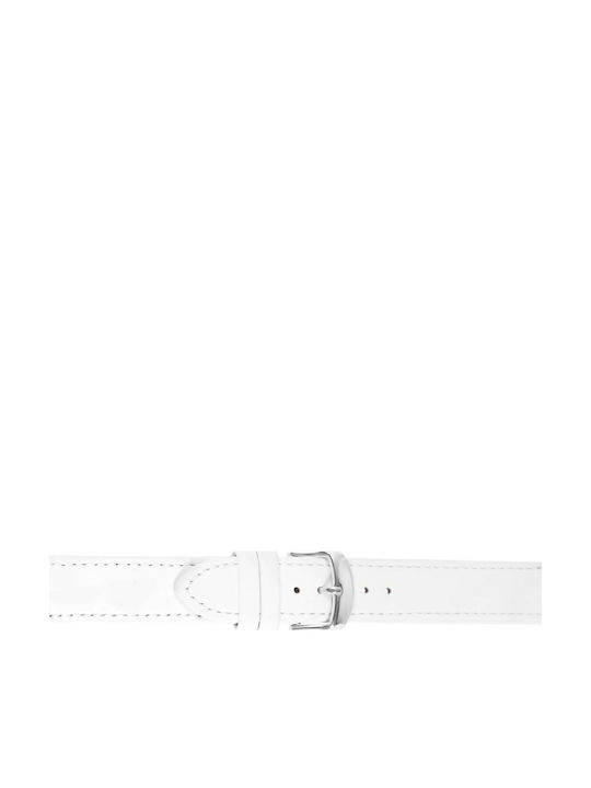 New Era Δερμάτινο Λουράκι Λευκό 18mm