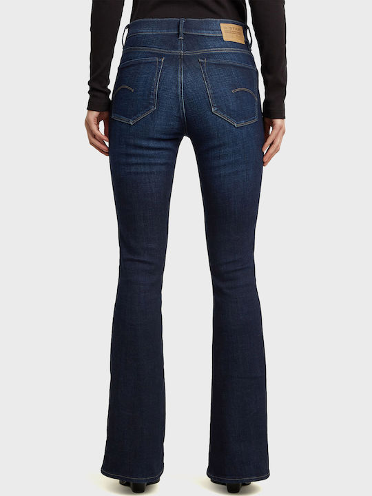3301 Women's Jean Trousers Flared Dark Aged Denim