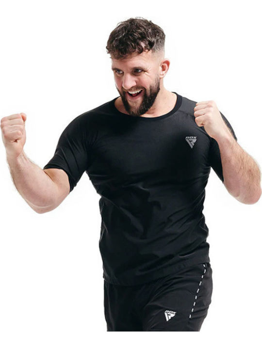 RDX Herren Kurzärmlig T-Shirt RDX-ST-M1-BK für Boxen Schwarz