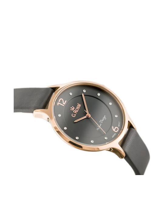 G.Rossi Women's Watch with Gray Leather Strap
