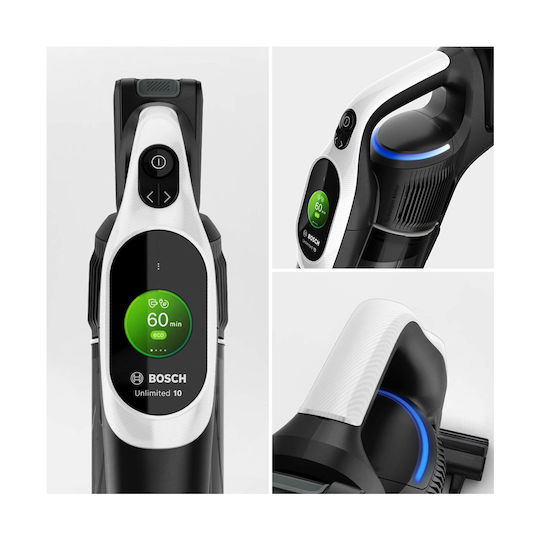 Bosch Unlimited 10 Επαναφορτιζόμενη Σκούπα 2 σε 1 Stick & Χειρός 18V Λευκή
