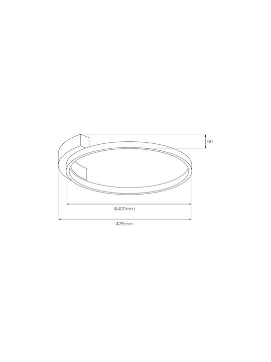 Eko Light Πλαφονιέρα Οροφής Μαύρη με Ενσωματωμένο LED