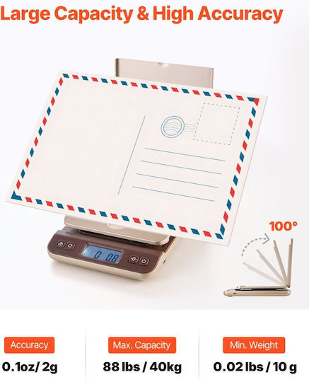 Vevor Electronic Precision Commercial Scale with Weighing Capacity of 40kg and Division 2gr