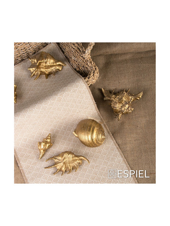 Decorative Tabletop Seashell Polyresin Gold Espiel 14x12.5x9.5cm Mt2727k2 Set 2 Pieces Material Polyresin Gold Espiel Mt2727k2
