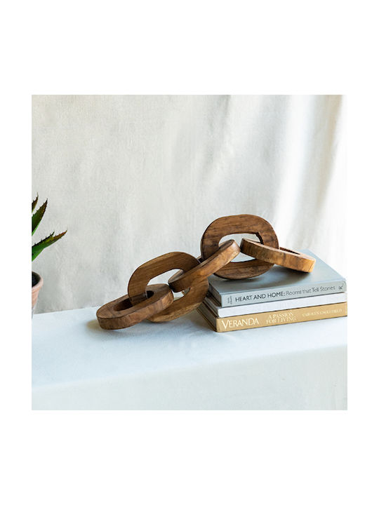 Artekko Woody Decorative Chains Wooden Teak Natural Shade 20x20x25 Cm 2 Pieces
