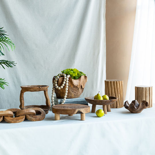 Artekko Woody Διακοσμητικές Αλυσίδες Ξύλο Teak Φυσική Απόχρωση 20x20x25 Cm 2pcs