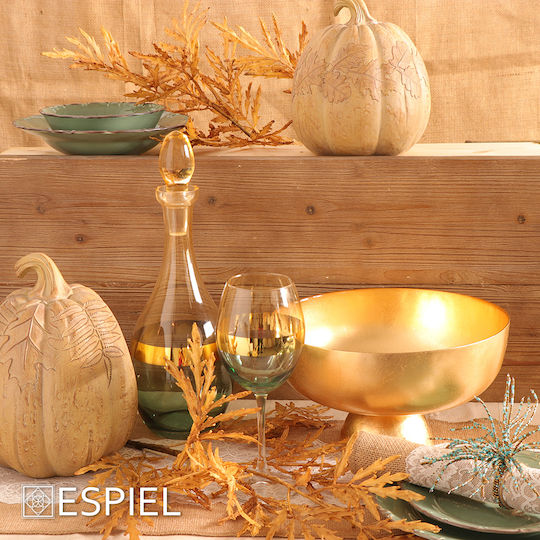 Decorative Tabletop Pumpkin Polyresin Beige Espiel 18x20cm Set 2 Pieces Material Polyresin Beige Espiel Vre207k2