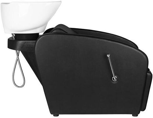 Gabbiano Stationary Hair Salon Sink with Black Synthetic Leather Chair