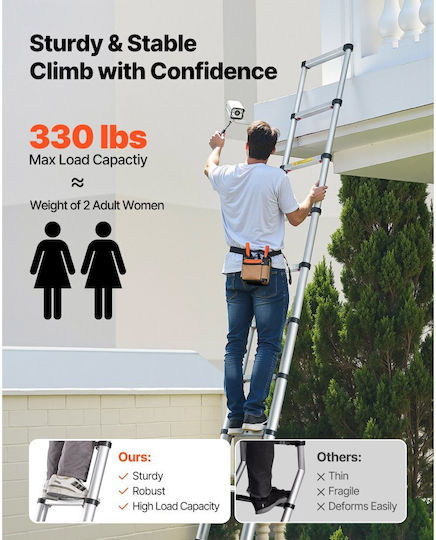 Vevor Telescopic Ladder Aluminum of Steps