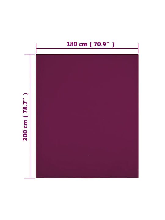 vidaXL Σετ Σεντόνια Διπλά με Λάστιχο 140x200εκ. Μπορντό (2τμχ)