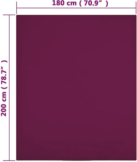 vidaXL Sheet Sets Double with Elastic 140x200cm. Burgundy 2pcs