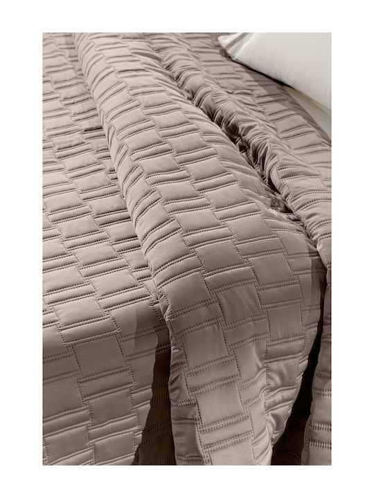Guy Laroche Brick Elektrische Gitarren Tagesdecke Übergröße Microsatin Taupe 250x240cm 2Stück