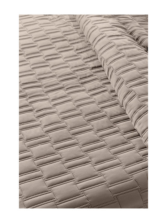 Guy Laroche Brick Elektrische Gitarren Tagesdecke Übergröße Microsatin Taupe 250x240cm 2Stück