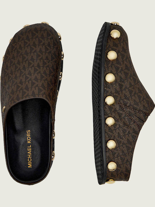Mules with Heel in Brown Color
