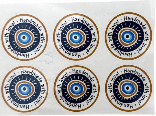 Hand Made Love Gift Sticker 4cm Round 100 Pieces