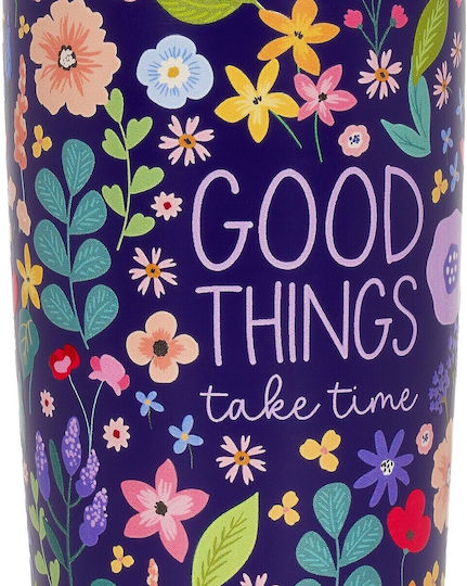 Legami Milano Hot+cold Glass Thermos Stainless Steel 275ml Flower