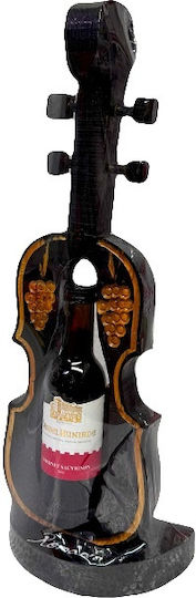 Suport De Sticlă De Vin Din Lemn În Formă De Vioară Înălțime 47 Cm Maro