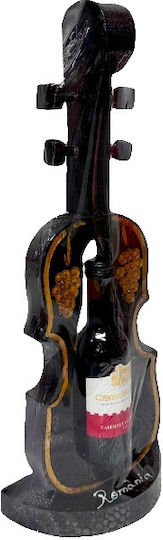 Suport De Sticlă De Vin Din Lemn În Formă De Vioară Înălțime 47 Cm Maro