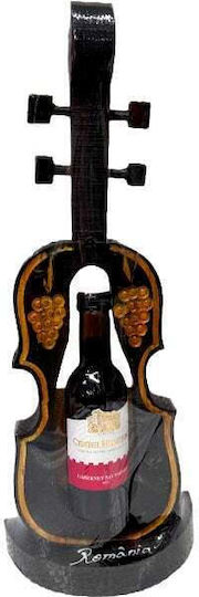 Suport De Sticlă De Vin Din Lemn În Formă De Vioară Înălțime 47 Cm Maro